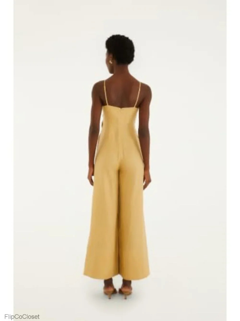 Linen 3D Floral Wide Leg Jumpsuit Sweetheart Neckline